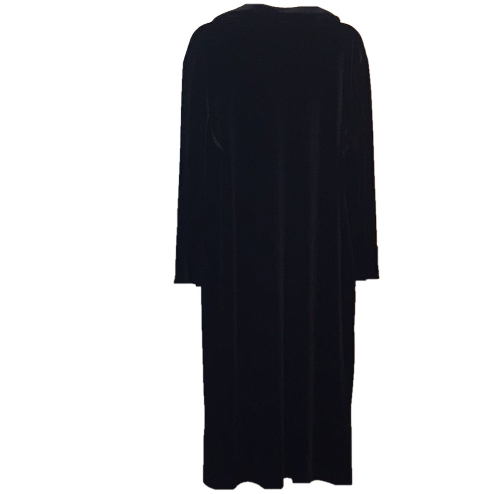 VINTAGE BLACK Velvet Robe  Large, Susan Lawrence, Pit to Pit 23”Preworn - Picture 4 of 14